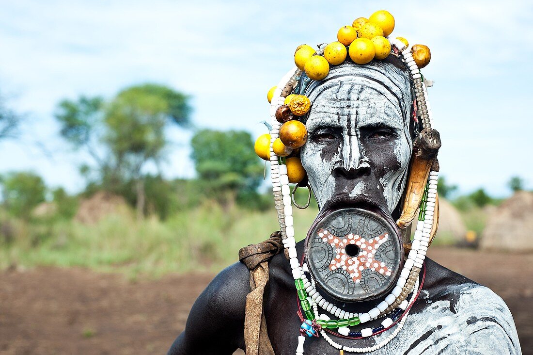 Woman belonging to the Mursi tribe. Omo valley ( Ethiopia).