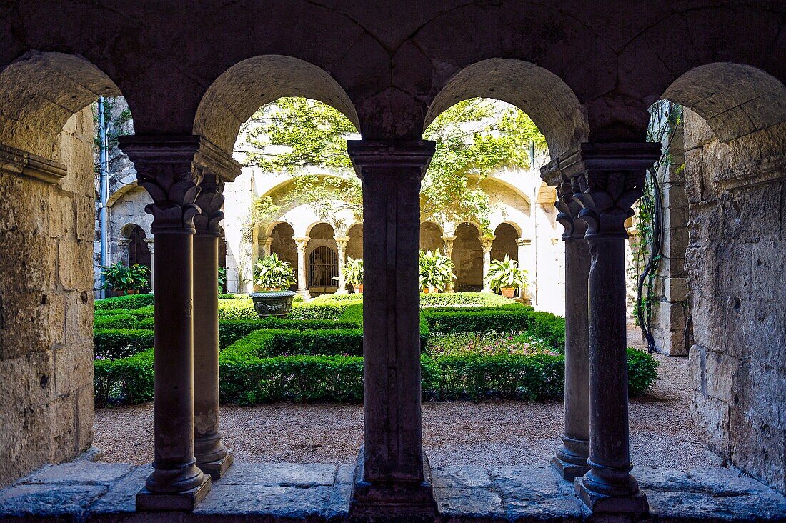 Europe. France. Bouches-du Rhone. Saint-Remy-de-Provence. Monastery of Saint-Paul-de-Maussole. The closter.