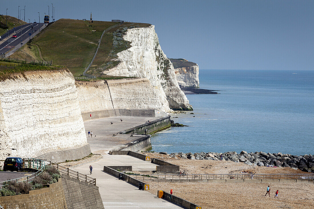 The English Coastline At Rottingdean, Sussex, England.