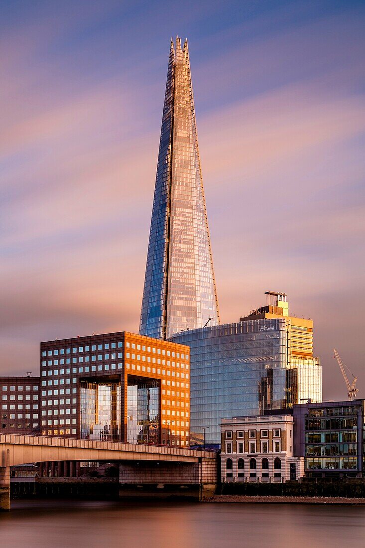 The Shard and London Bridge, London, England.