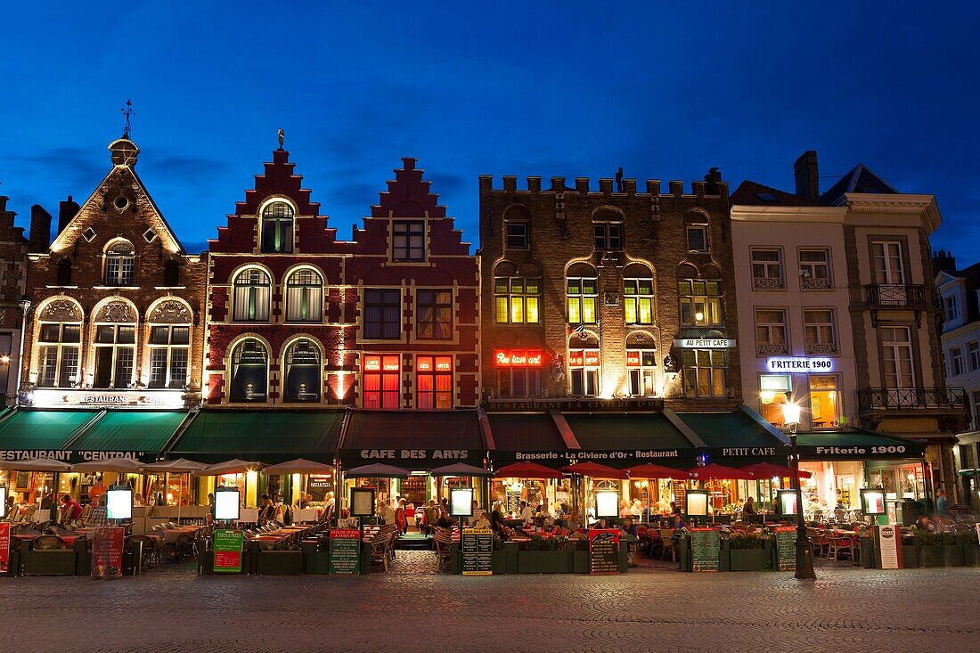Markt square, Bruges, West Flanders, Belgium.
