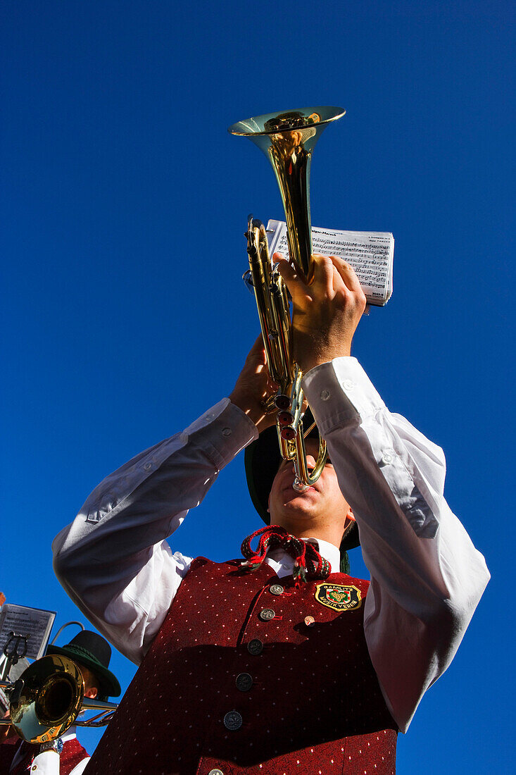 Trumpet player at wine festival, Gamlitz