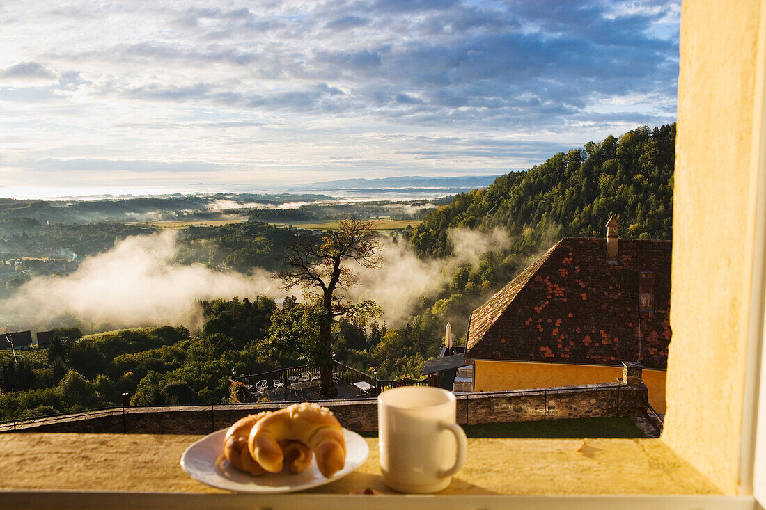 Blick aus einem Zimmer, Hotel Burg Deutschlandsberg