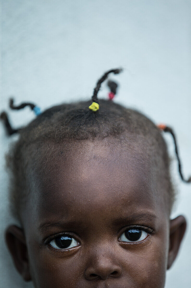 Potrait of a little native girl, Sao Tome, Sao Tome and Principe, Africa
