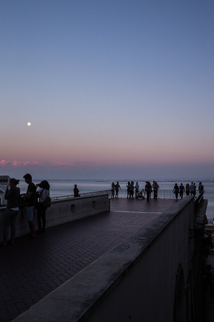 People at a viewpoint, Sao Tome, Sao Tome and Principe, Africa