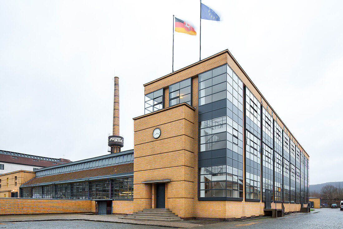 Fagus Factory, interior, employee, shoe last production, Walter Gropius designed building, heritage, Unesco World Heritage Site, Alfeld, Lower Saxony, Germany
