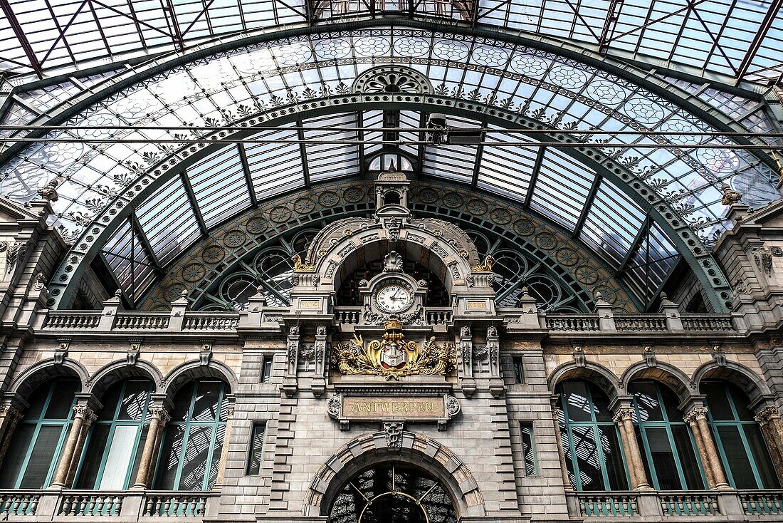 Zentraler Bahnhof Antwerpen, Belgien, Europa.