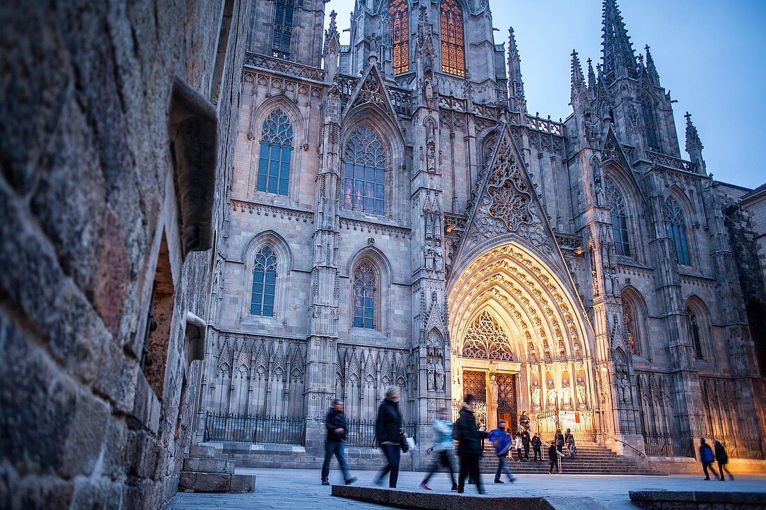 Cathedral of the Holy Cross and Saint Eulalia, Barcelona, Catalonia, Spain.