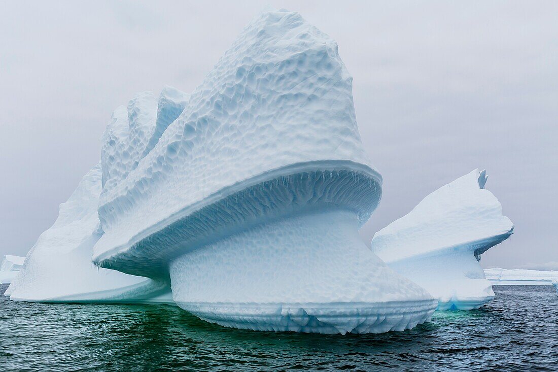 Iceberg detail off Booth Island, Western side of the Antarctic Peninsula, Antarctica.