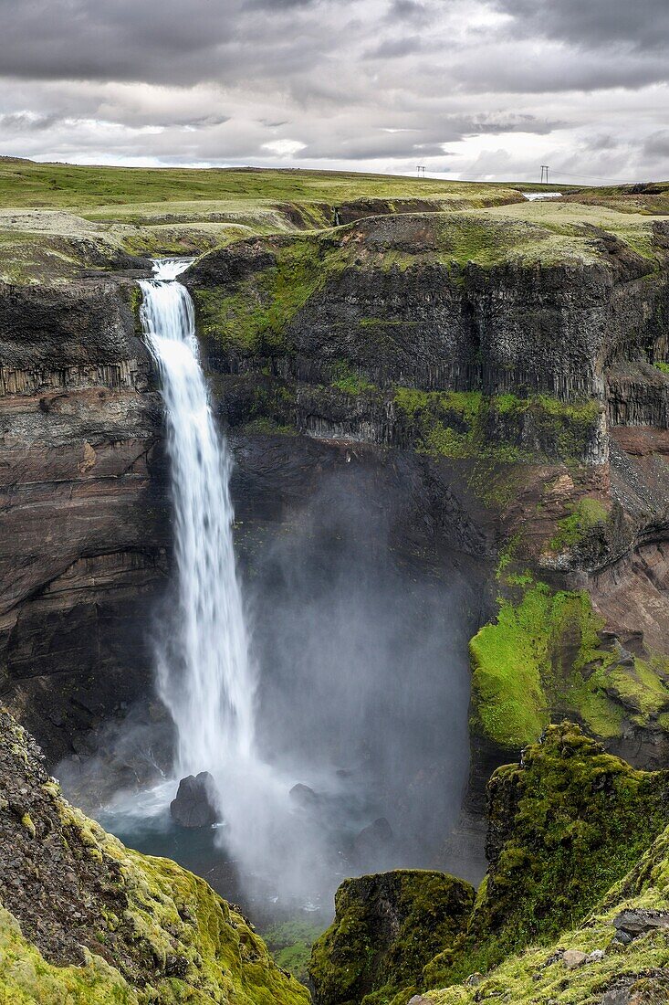 Haifoss waterfall. Iceland Higland.