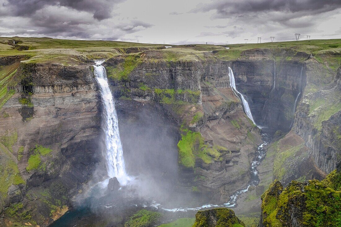 Haifoss waterfall. Iceland higlands. Iceland.