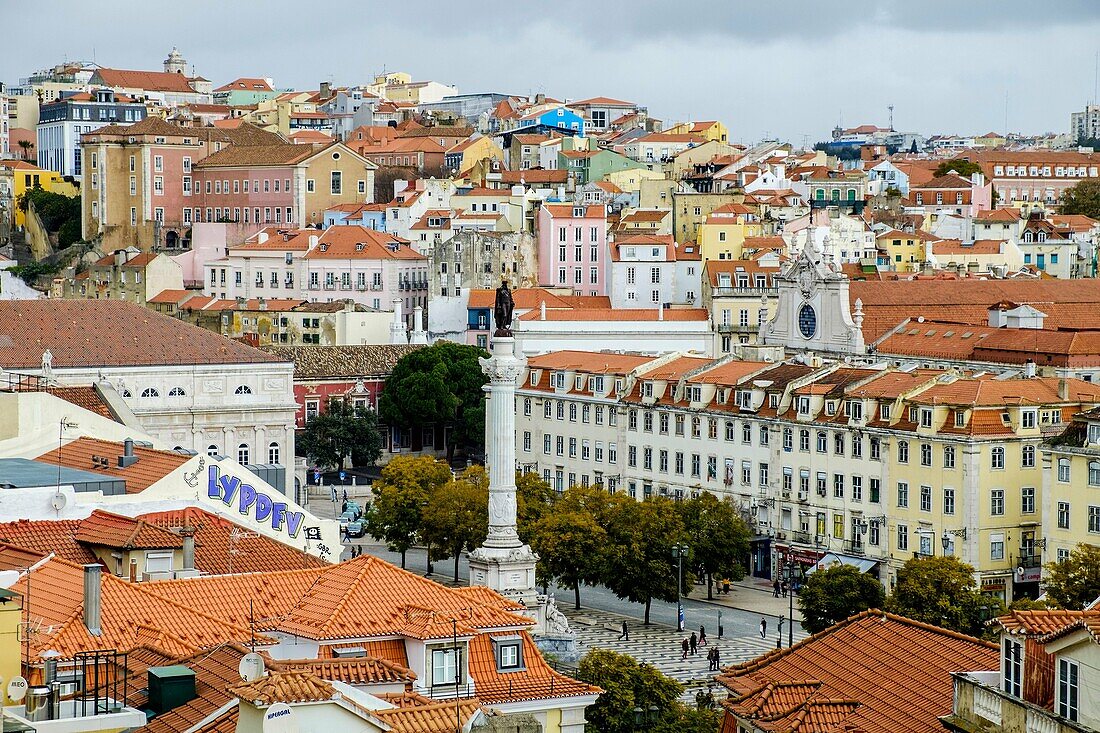 Baixa panoramic views Lisbon, Portugal.