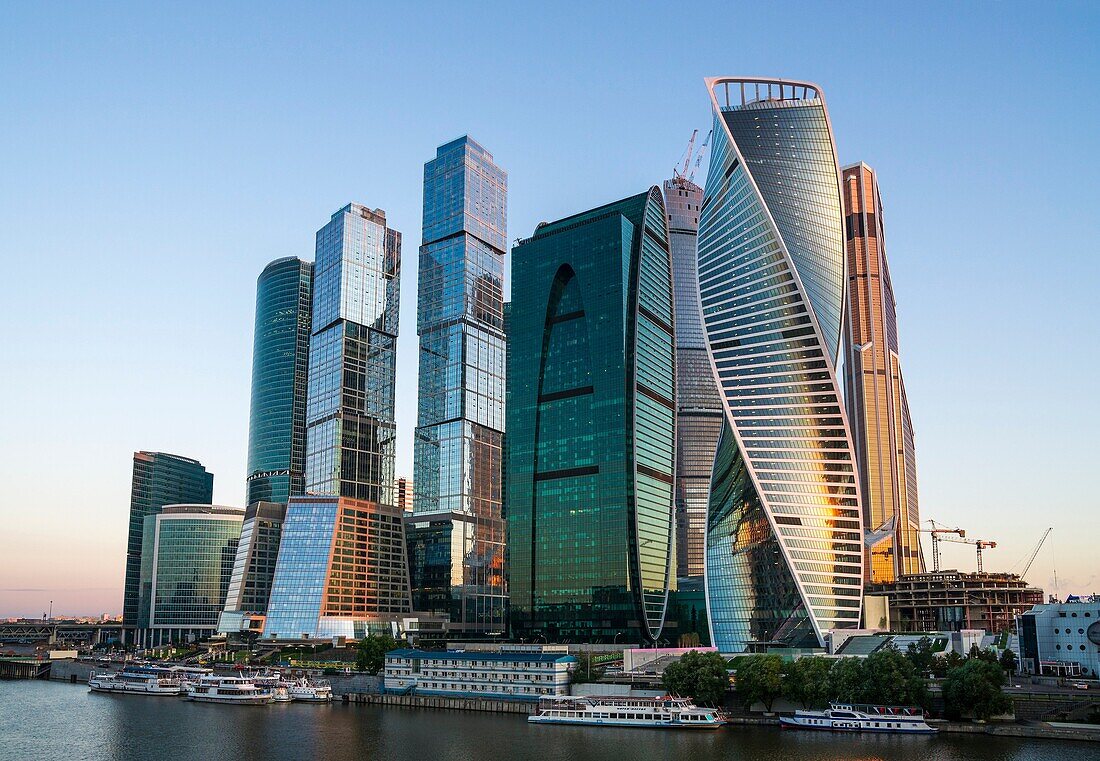 Moscow business center at sunsrise.