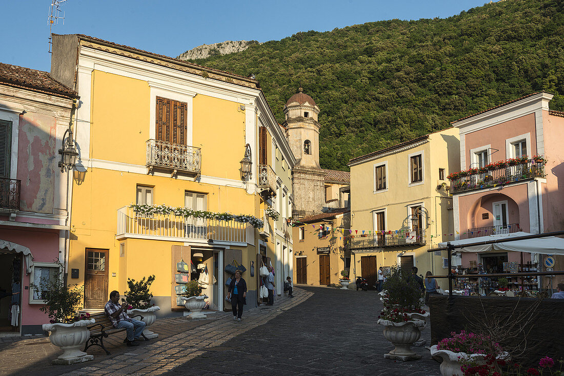 Evening light on the little town of Maratea, Basilicata, Southern Italy.