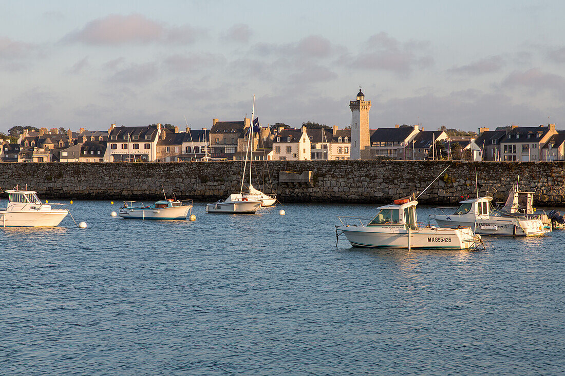 old harbour, walls, Roscoff, fishing boats, Finistère, Brittany, France