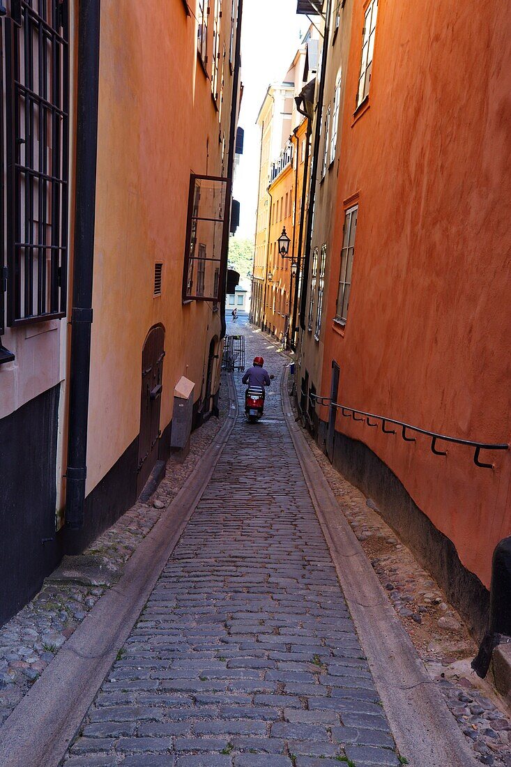 Alley in the historic quarter of Stockholm, Gamla Stan.