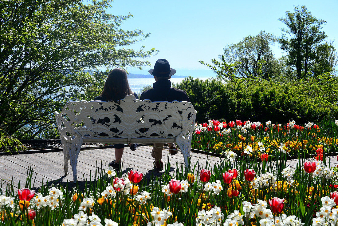 View from the Island of Mainau, Lake Constance, Baden-Wurttemberg, Germany