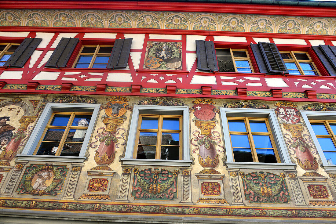 am Marktplatz in Stein am Rhein, Ostschweiz, Schweiz