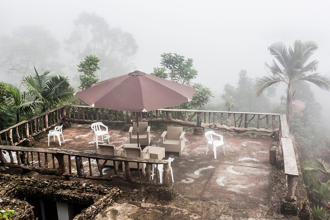 Patio loung in the El Dorado Nature Reserve in the Sierra Nevada de Santa Marta. The Sierra Nevada de Santa Marta is one of the most biodiverse regions on the planet, home to 440 species of birds, 44 of which are endemic to the region.