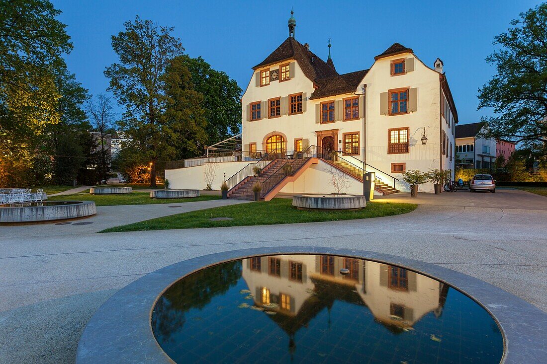 Evening at Schloss Binningen, canton Basel-Country, Switzerland.