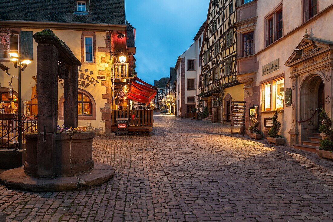 Evening in Riquewihr, Alsace, France.