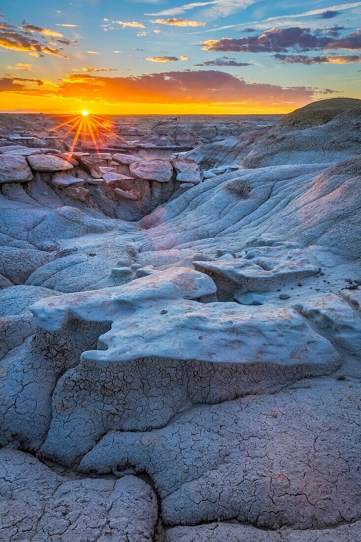 'The Bisti/De-Na-Zin Wilderness is a 45,000-acre wilderness area located in San Juan County in the U. S. state of New Mexico. Established in 1984, the Wilderness is a desolate area of steeply eroded badlands managed by the Bureau of Land Management, with 