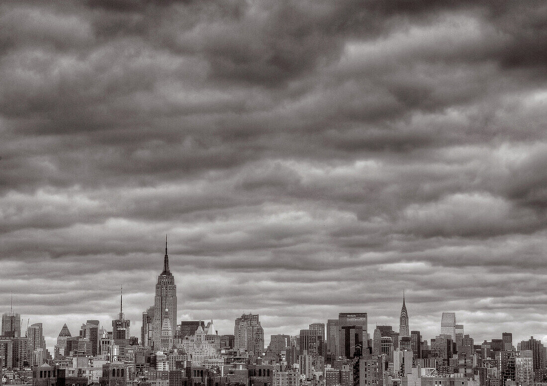 midtown skyline with clouds.