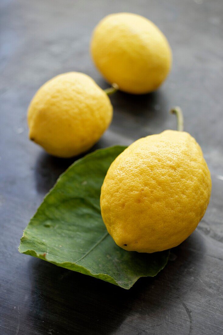 Lemons on table.
