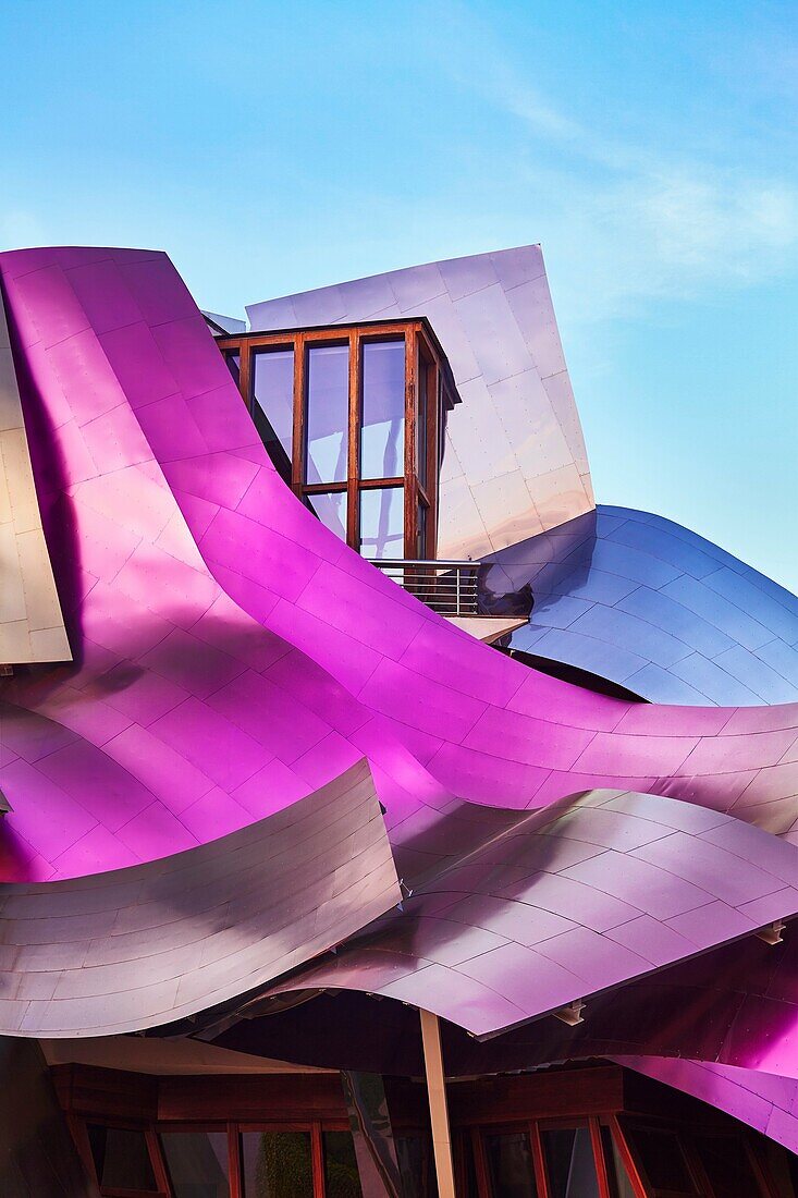 The Hotel Marqués de Riscal, A Luxury Collection Hotel by architect Frank O. Gehry. Elciego. Rioja alavesa wine route. Alava. Basque country. Spain.
