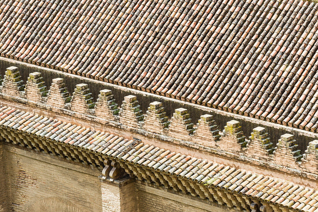 View from the bellstower at a roof of the cathedral in the historical centre, Seville, Andalusia, province Seville, Spain