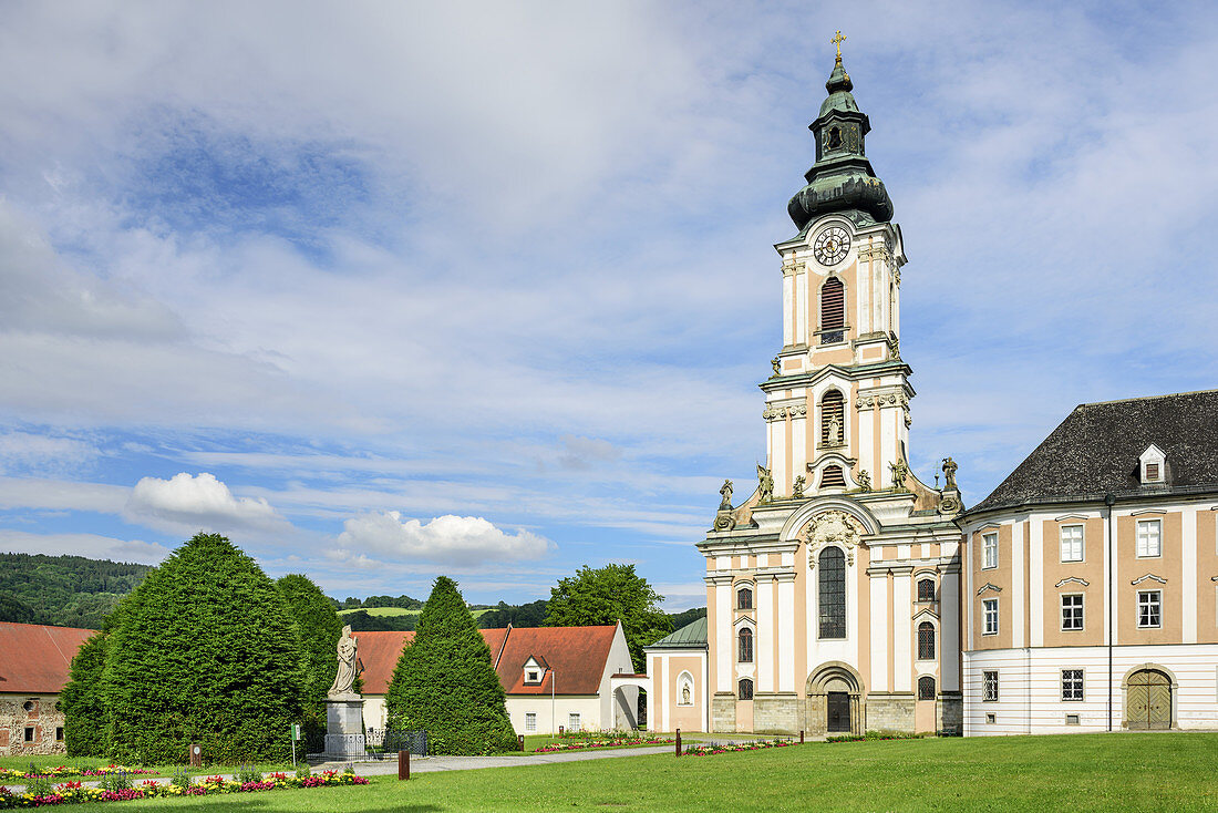 Church of monastery Wilhering, Wilhering, Danube Bike Trail, Upper Austria, Austria