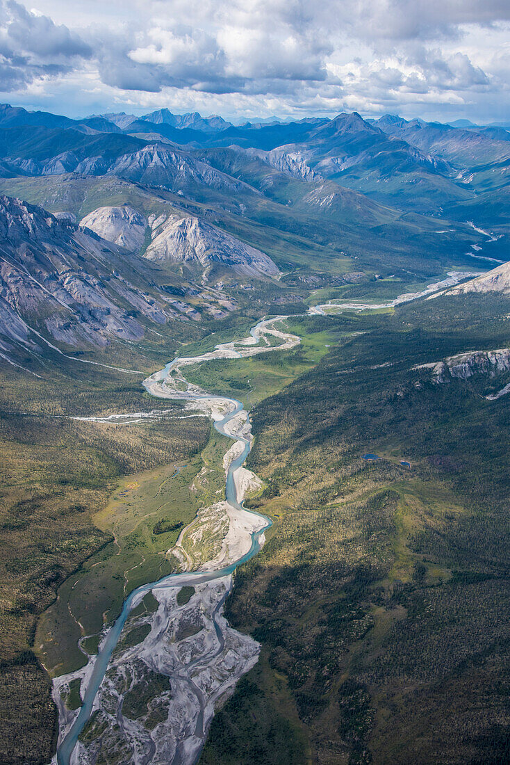 Aerial View of the Brooks Range in summer, ANWR, Alaska