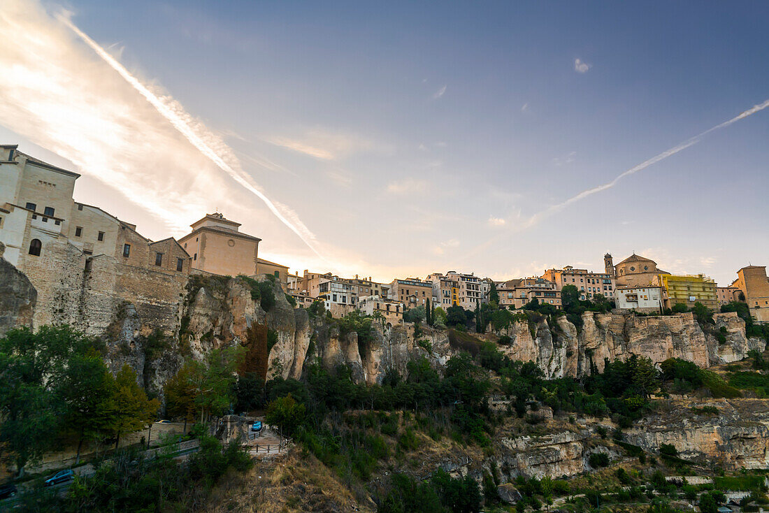'Cuenca's downtown from the river; Cuenca, Castile-La Mancha, Spain'