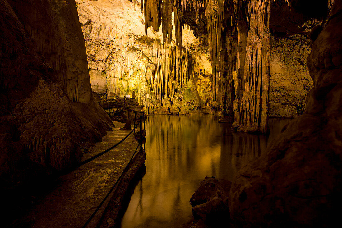 'Inside Neptune's Grotto in Capo Caccia; Alghero, Sardinia, Italy'