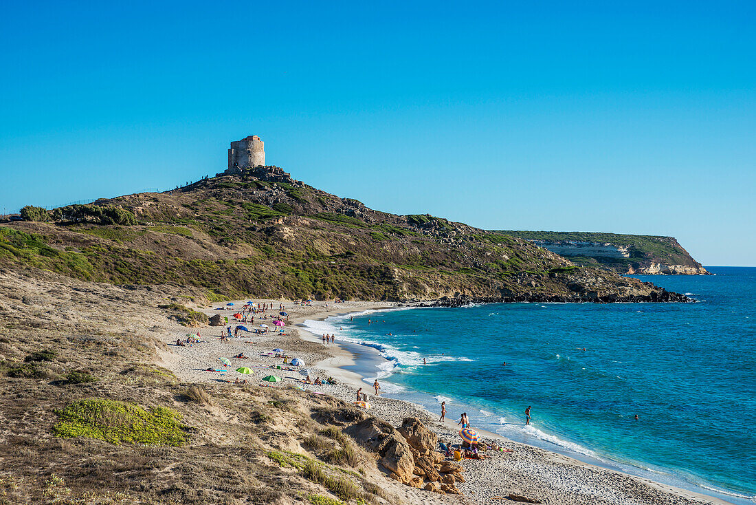 'San Giovanni tower and beach; Tharros, Sardinia, Italy'