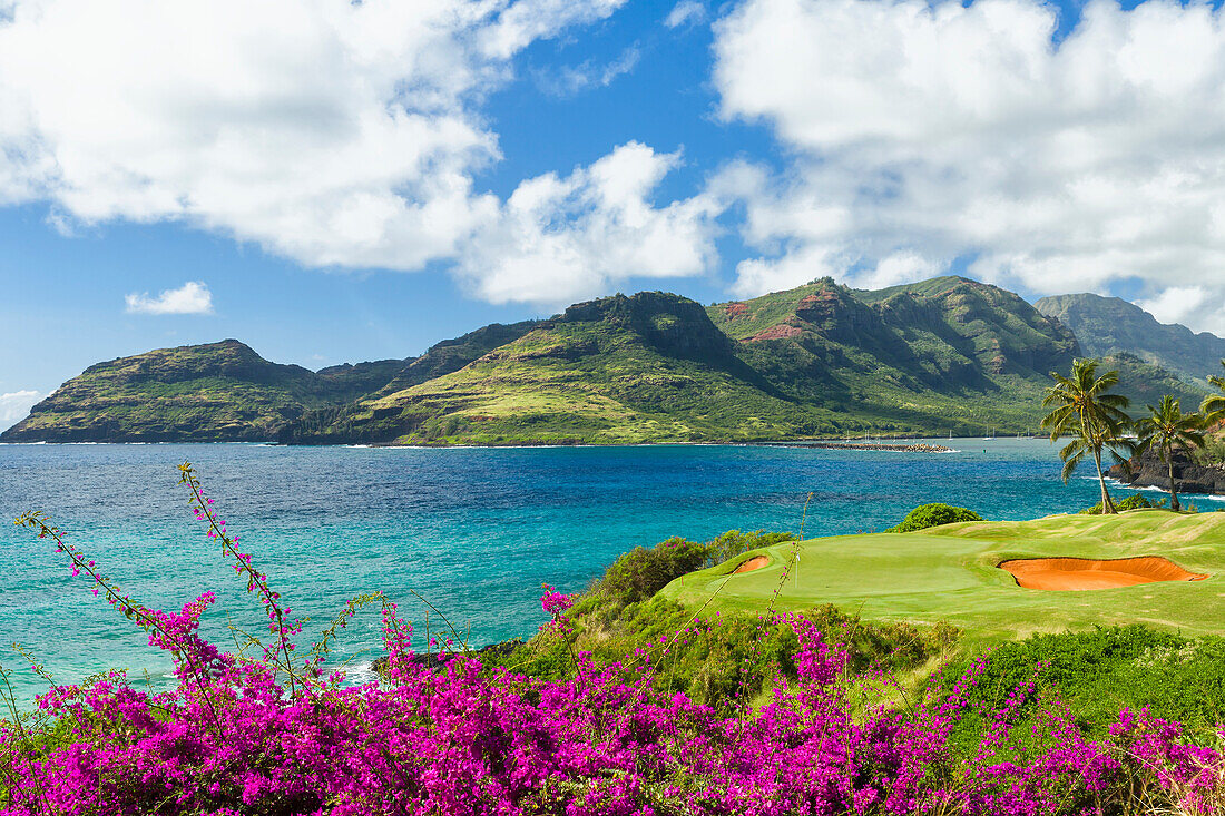 'Golf course on entrance to Nawiliwili Harbor; Lihue, Kauai, Hawaii, United States of America'