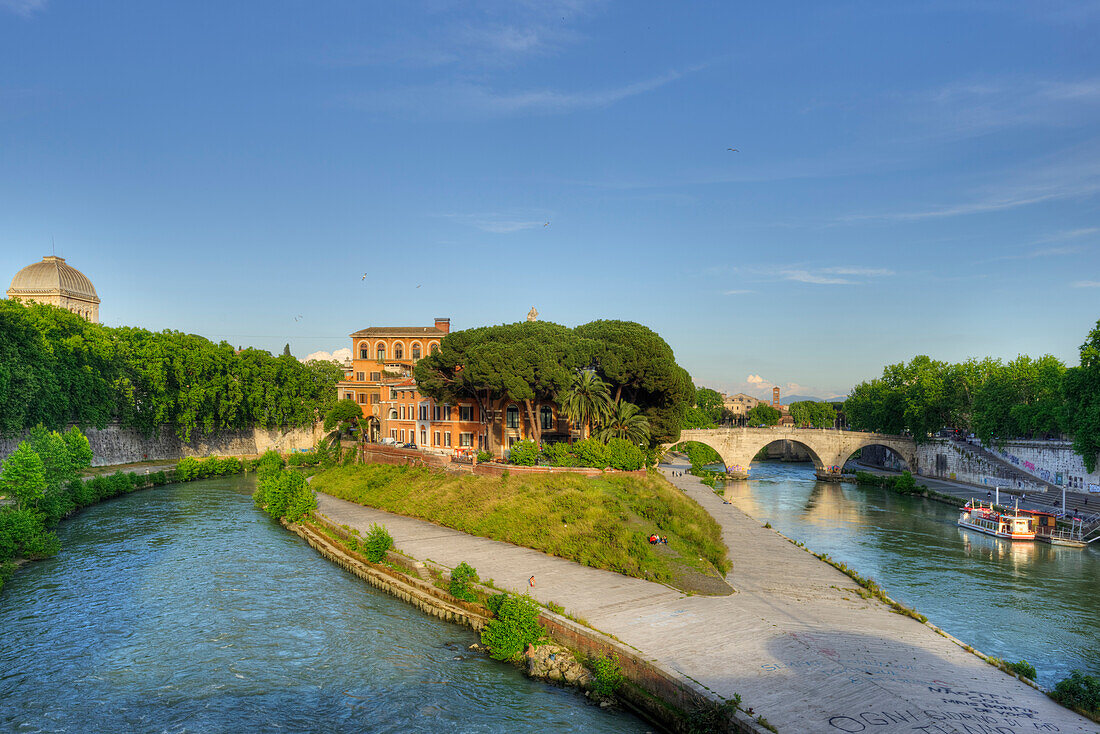 Ponte Cestio, Tiberinsel, Tiber, Rom, Latium, Italien