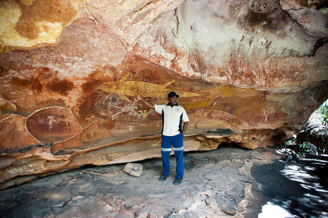 Felsmalereien der Aborigines in der Nähe vom Laura, Queensland, Australien