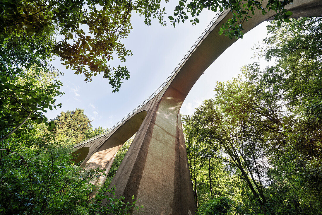 histroical viaduct of Haertsfeld train in Unterkochen, Aalen, Ostalb district, Swabian Alb, Baden-Wuerttemberg, Germany