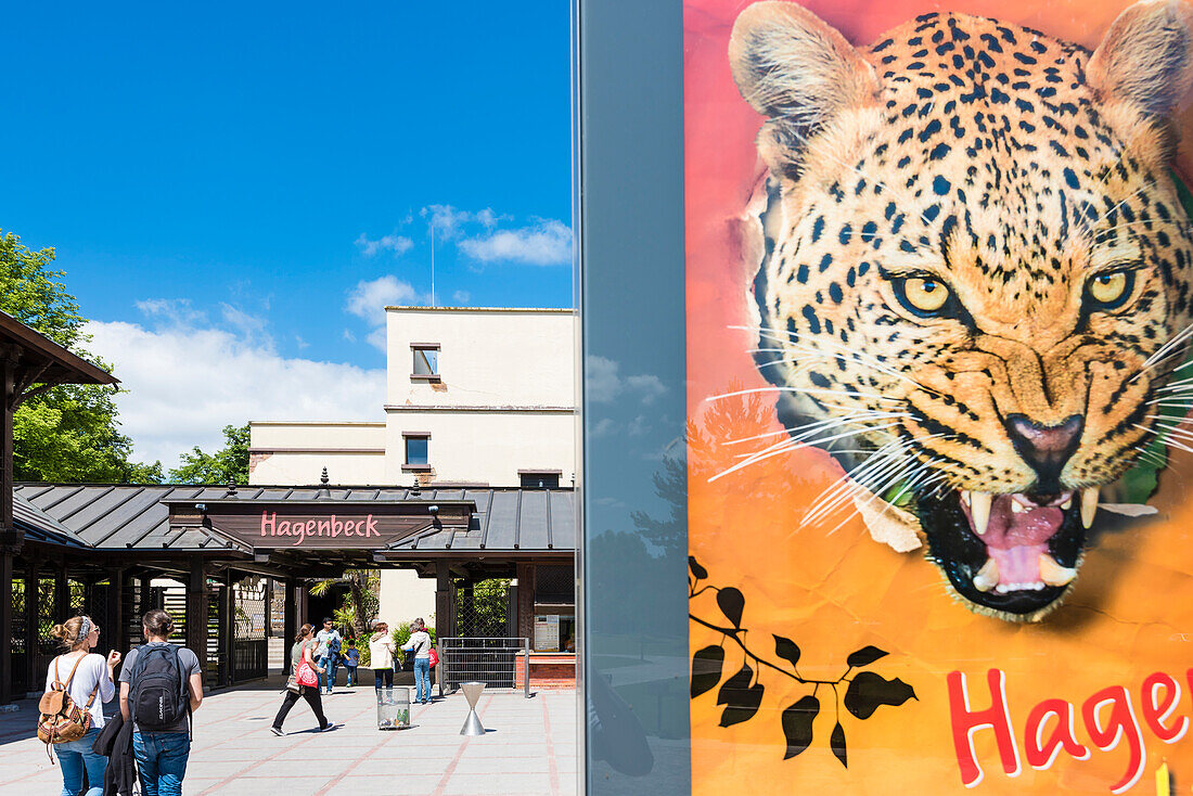 The main entrance to Hagenbeck zoo, Hamburg, Stellingen, Germany