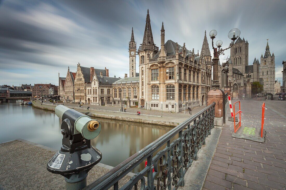 Ghent old town from St Michael´s bridge, Belgium.