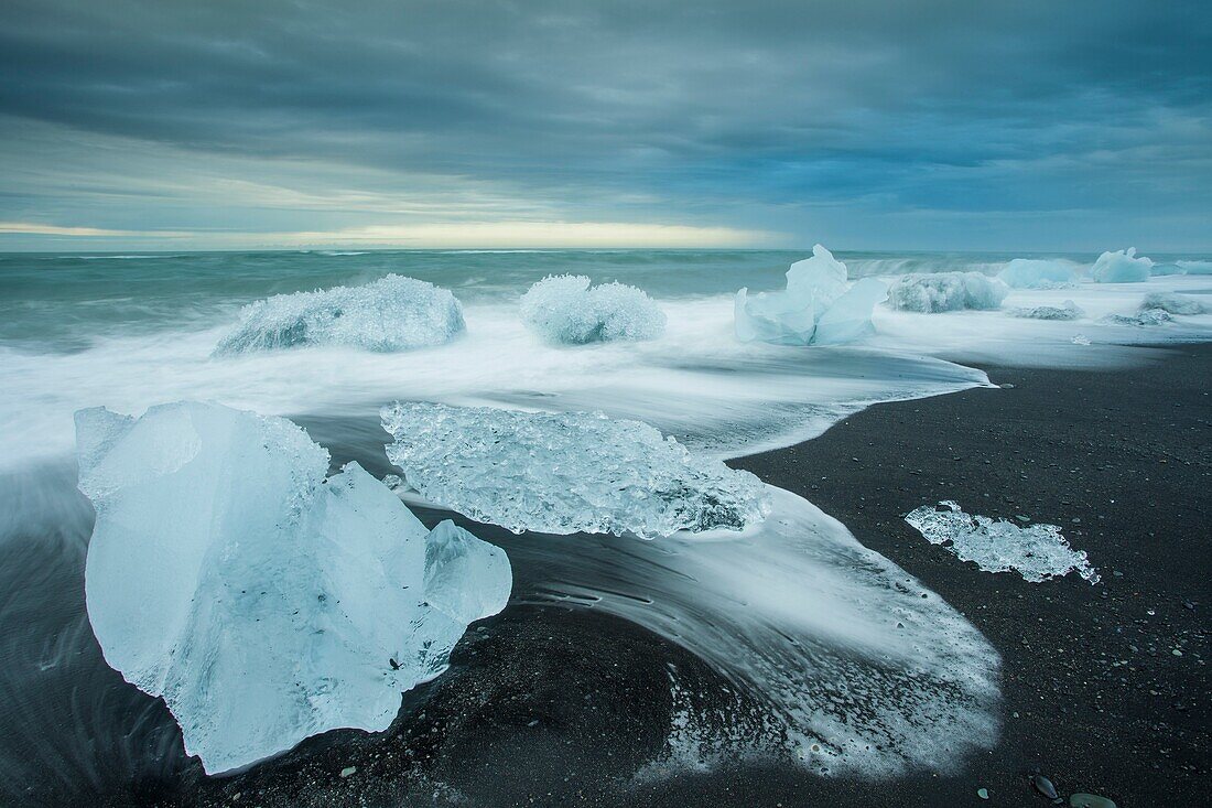 Glacier ice on Jokulsarlon beach, Iceland.
