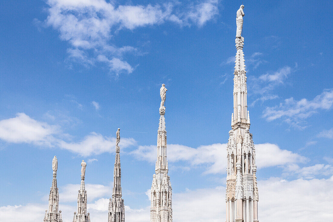 The roof of Duomo di Milano (Milan Cathedral), Milan, Lombardy, Italy, Europe