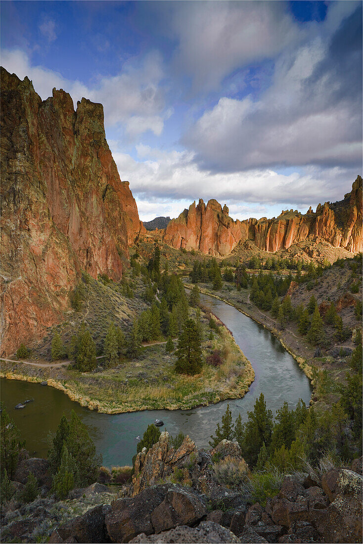 The Crooked River, Smith Rock Group, and Asterisk Pass Smith Rock State Park, Oregon