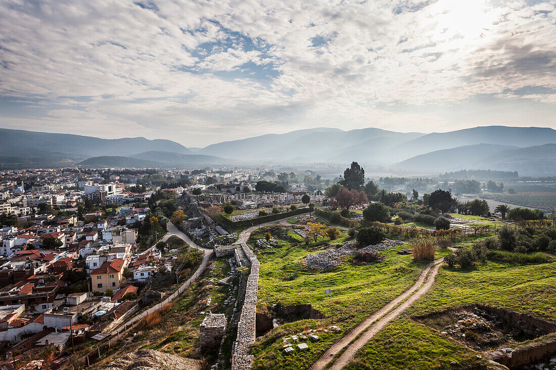 'Selcuk Castle and cityscape; Ephesus, Turkey'