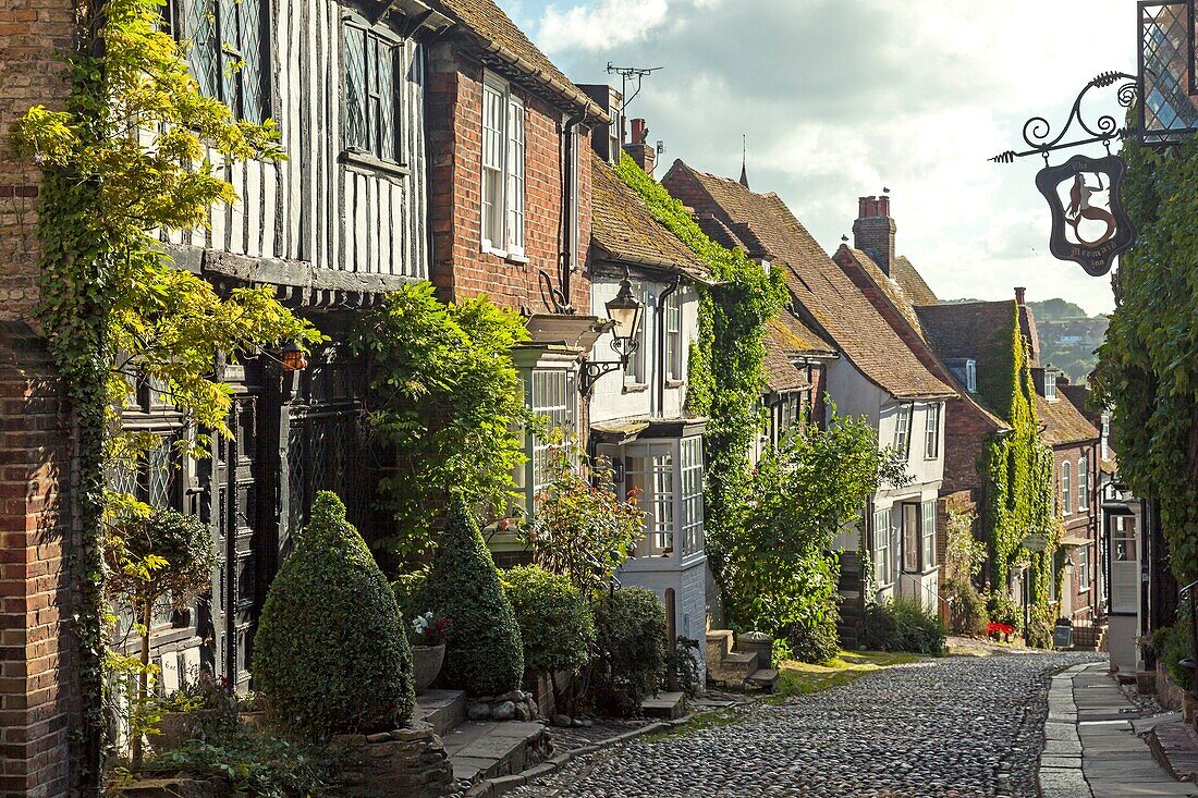 Spring evening in the historic town of Rye, East Sussex, England.