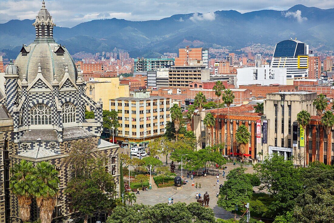 Palacio de la Cultura Rafael Uribe, Plaza Fernando Botero, Museo de Antioquia, Medellin, Antioquia, Colombia, South America