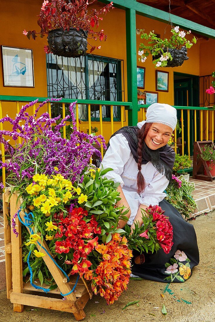 Stuhlblumen, Silleteros, Familia Londoño, Santa Elena, Medellin, Antioquia, Kolumbien, Südamerika