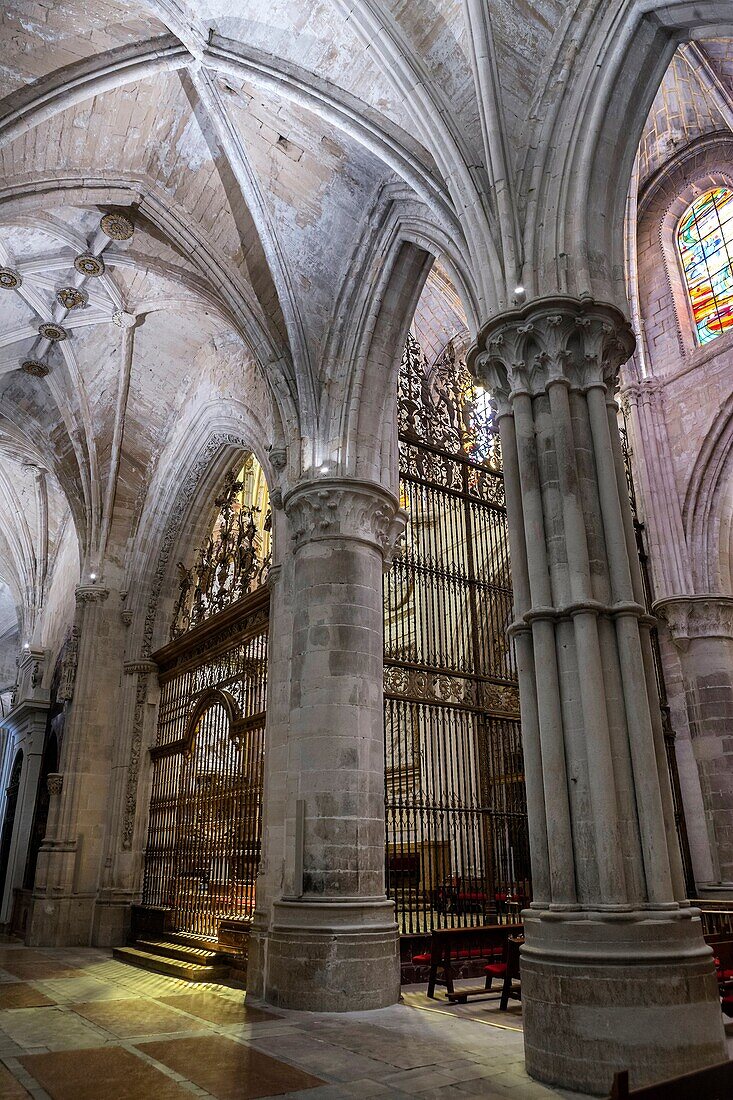 Detail of vault of Cathedral of Our Lady of Grace and Saint Julian of Cuenca. Castilla-La Mancha, Spain.