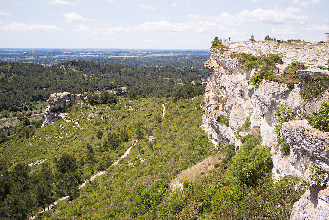 Blick von der Burg,  Les-Baux-de-Provence,  schönsten Dörfer Frankreichs,  Naturpark Alpilles,  Provence-Alpes-Côte d'Azur,  Bouches-du-Rhône,  Frankreich